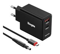 KingMa - Caricatore USB per computer GaN+, da 65 W, 2 porte, con cavo di ricarica rapida da 1,8 m, 4,8 x 1,7 mm, per HP 110, 421, 500, 510, 55, 516, 520, HP 5402700, B1000