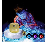 Kingmaled Luci sensoriali da 16 W con app + scintillio + luci per tende in fibra ottica attivate dal suono, per stanze sensoriali/bambini autistici, resistenti e durevoli (3 x 0,75), cavi per punti di