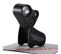 KINGMAS Lente d'ingrandimento illuminata con 2 lenti, 30x 22mm, 60x 12mm, lente d'ingrandimento da gioielleria con illuminazione a LED, colore nero