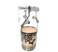 kingnero portacandele rotante mulino a vento candeliere carosello candela per bambini regalo (stelle cadenti argentate)