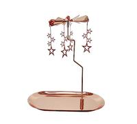 Kingnero Rotary Candelabro con vassoio/spinner girevole portacandele/globo giostra candela per Natale, San Valentino, feste, decorazione e regalo (stella oro rosa)