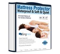 Kingnex Full Size Mattress Protector Waterproof Jersey Ultra Soft Noiseless Smooth Top Fitted Matressprotector Cover with Stretchy Pocket