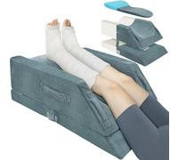KingPavonini 4 cuscini per le gambe con altezza regolabile per post-operatorio, curva ergonomica, memory foam per gonfiore e sollievo dal dolore alle gambe, aiuto per la guarigione dopo l'intervento