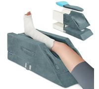 KingPavonini 4 cuscini per le gambe con altezza regolabile per post-operatorio, cuscino con curva ergonomica, in memory foam per gonfiore e sollievo dal dolore alle gambe, aiuto per la guarigione dopo