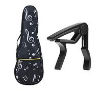 KingPoint 21 in Borsa per ukulele impermeabile Oxford Musical Note Case monospalla tracolla regolabile con capotasto per ukulele con capo Ukulele(nero)