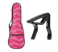 KingPoint 21 in Ukulele Bag Oxford - Custodia impermeabile per note musicali, con tracolla regolabile, con capotasto per ukulele con capo Ukulele (rosa)