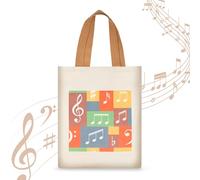KingPoint Borsa a tracolla con note musicali Borsa a tracolla da donna Borsa per la spesa Borsa per la spesa di grande capacità Borse casual in velluto per amanti della musica Tote, Note Musicali