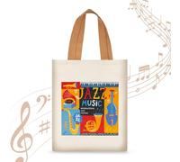 KingPoint Borsa con note musicali, borsa a tracolla, borsa per la spesa, grande capacità, borsa casual in velluto per gli amanti della musica, Note musicali Hangbag-b