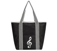 KingPoint Borsa Tote Musicale a Tracolla Multiuso per la Spesa Riutilizzabile - Note Musicali per Amanti della Musica - Borsa a Mano con Chiave di Violino, 43