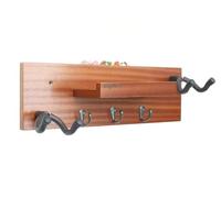 KingPoint Mensola da Parete con Gancio Supporto per Chitarra in Legno con Supporto per Plettro e 3 Ganci in Metallo per Chitarre Elettriche e Acustiche