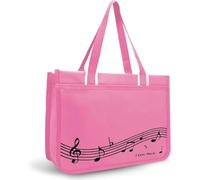 KingPoint Piano Key Music Note Borsa a mano Musica Tema Tote Borsa Musica Borsa a Tracolla Multiuso per Shopping, Pink Musical Notes