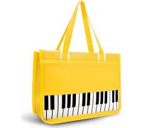 KingPoint Piano Key Music Note Borsa a mano Musica Tema Tote Borsa Musica Borsa a Tracolla Multiuso per Shopping, Tasti per pianoforte giall