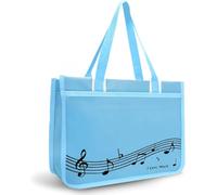 KingPoint Piano Key Music Note Borsa a mano Musica Tema Tote Borsa Musica Borsa a Tracolla Multiuso per Shopping, Note musicali blu chiaro