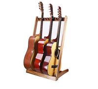 KingPoint Supporto per chitarre multiple in legno, supporto per chitarra multi-testa, organizer per chitarra, con fessura per plettri per chitarra, adatto per chitarre di tutte le forme