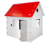 Kingpower - Casetta da gioco per bambini, castello da gioco per bambini, in cartone per bricolage, casetta di cartone, casetta di carta, casetta per bambini da dipingere, casetta rosso/bianco