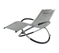 Kingpower Sedia a Sdraio Lettino a dondolo Lettino da Giardino Sedia da Giardino Poltrona Brandina da Giardino Grigio Relax