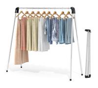 KINGRACK Asciugatrice pieghevole in acciaio inox, design facile da viaggio, pieghevole per casa, campeggio, teatro e camper, per interni ed esterni, colore argento