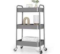 KINGRACK Carrello cucina 3 piani rotelle, grigio