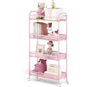 KINGRACK Carrello stretto 4 livelli, rosa