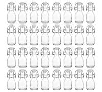 Kingrol Confezione da 30 bottiglie di vetro con tappo a leva da 60 ml (2 once), piccole bottiglie di vetro con coperchi ermetici, etichette personalizzate e corda per artigianato, souvenir per feste