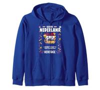 King's Day Koningsdag Tulipano Idea per donne Corona Bandiera olandese Felpa con Cappuccio