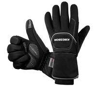 KINGSBOM Guanti termici impermeabili e antivento, 3 m Thinsulate Winter Touch Screen, guanti caldi per ciclismo, per donne e uomini, colore: nero, Unisex - Adulto, Nero, XL