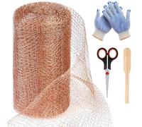kingsea Rete in rame, 6 m x 127 mm, rete in rame puro al 100%, tagliabile per il controllo dei parassiti, lumache, topo, uccelli, roditori