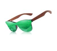 KINGSEVEN Bubinga Occhiali da Sole Polarizzati Retro Vintage Design Elegante per Uomo Donna, Lenti A Specchio B5510 (Verde)