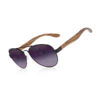 KINGSEVEN Occhiali da Sole in Legno Fatti a Mano Occhiali da Uomo Polarizzati Protezione UV400 Occhiali a Specchio Aste in Legno Z5518 (Nero)