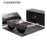 KINGSEVEN Polarizzante Occhiali da Sole Legno Noce a Specchio Design Uomo Donna