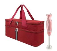 Kingshion Borsa per frullatore a immersione, custodia per frullatore a immersione, organizer da viaggio per frullatore a immersione, rosso intenso (solo borsa)