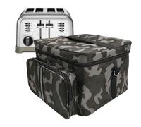 Kingshion Borsa per tostapane compatibile con tostapane a 4 fette, borsa portatile con cerniera per la maggior parte dei tostapane a 4 fette e accessori extra, mimetica