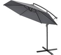 Kingsleeve® Ombrellone a Braccio da 300 a 330 cm Protezione UV30+ con Base Manovella Alluminio Idrorepellente Ombrellone da Giardino Terrazza Balcone