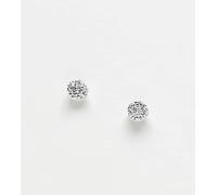 Kingsley Ryan - Orecchini a bottone argentati a forma di sfera con finitura martellata-Argento No Size