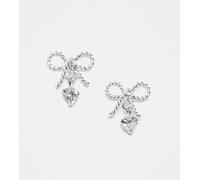Kingsley Ryan - Orecchini a bottone in argento sterling a forma di fiocco con zirconia cubica No Size