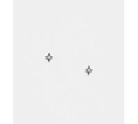 Kingsley Ryan - Orecchini a bottone in argento sterling con stella a 4 punte No Size