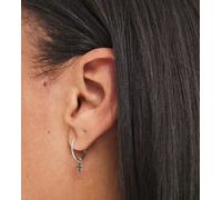 Kingsley Ryan - Orecchini a cerchio in argento sterling con charm a forma di croce No Size