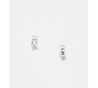 Kingsley Ryan - Orecchini pendenti argentati con perle e cristalli a forma di stella-Argento No Size