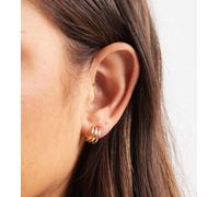 Kingsley Ryan - Orecchini placcati oro a tripla fascia da 10 mm No Size