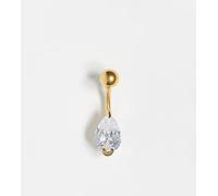 Kingsley Ryan - Piercing per l'ombelico in acciaio placcato oro con cristallo a goccia-Argento No Size