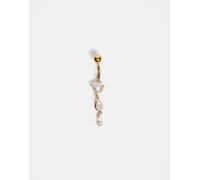 Kingsley Ryan - Piercing per l'ombelico placcato oro con doppie gemme incastonate-Argento No Size