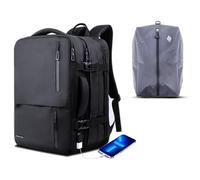 KINGSLONG19 Pollici Zaino per Laptop Espandibile 46 litri, Viaggio con Porta di Ricarica USB, Scuola Affare Viaggiare Zaino da Volo IATA per Aeroplano Uomini Donne (46L-Sacco a Vuoto)