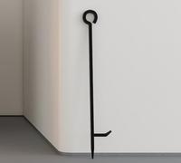 Kingson - Attizzatoio per camino in ferro forgiato resistente da 43 cm - Un pezzo unico con gancio - Ideale per bruciatori a legna, bracieri e fuochi aperti - Finitura nera