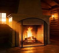 Kingson Parascintille per camino nero 96,5x61 cm, protezione antincendio per bruciatori a legna e a cippato, sicurezza per neonati, protezione antincendio per fuoco aperto