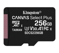 KINGSTON - 256GB MICRO SD KINGSTON MODELLO SDCS2/256GB CANVAS CON ADATATTORE MEMORY CARD
