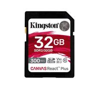 Kingston 32GB Canvas React Plus SDHC UHS-II 300R/260W U3 V90 for Full SDR2/32GB
