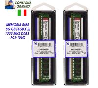 Kingston 8GB (4GB x 2) KVR13N9S8/4 Memoria RAM 1333 MHz DDR3 Non-ECC PC3-10600