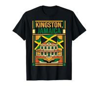 Kingston - Bandiera della Giamaica Devon House Vintage Art Maglietta