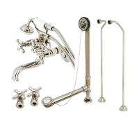 Kingston Brass CCK225PND Pacchetto rubinetto vasca Clawfoot Vintage, nichel lucido