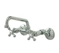 Kingston Brass KS213 C Victorian Wall Mount lavello con manopole a croce, 17,8 cm, cromo lucido